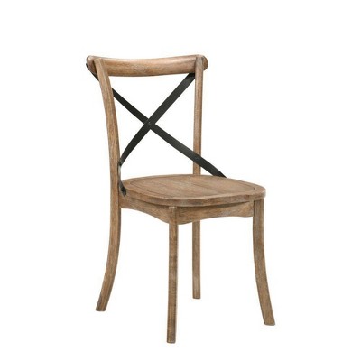 Rustic Oak High Cross Back Side Chair