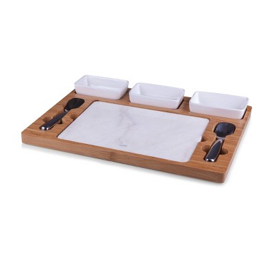 Picnic Time Parlor Ice Cream Bamboo and Marble Mixing Set