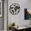 36'' Large Black Metal Wall Clock, Modern Silent World Map Wall Clock With Vintage Numeral,Wall Clocks For Living Room-Cuddlewood - 3 of 4