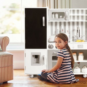 Costway Wood Kitchen Toy Kids Cooking Pretend Play Setw/ Utensils,Sounds & Wordpad White - 1 of 4