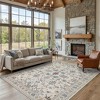Itopfox Floral Boho Vintage Area Rug - Washable, Soft & Non-Slip, Low Pile Wool Carpet for Bedroom, Living Room, Dining Room, Girls Room (Grey) - 4 of 4
