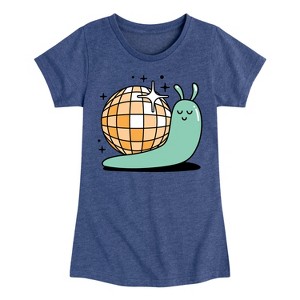 Girls' - Instant Message - Disco Snail -Youth Girls Short Sleeve T-Shirt Fitted Short Sleeve Graphic T-Shirt - 1 of 4