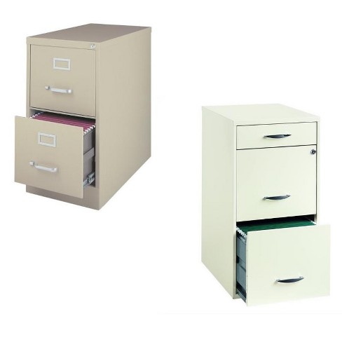 Steel Value Pack Set Of 2 2 Drawer File Cabinet In Putty And