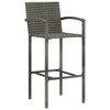vidaXL Bar Stools 2 pcs Gray Poly Rattan - 2 of 4