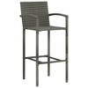 vidaXL Bar Stools 2 pcs Gray Poly Rattan - image 2 of 4