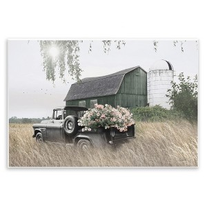 Stupell Industries Barn & Truck with Florals, 10" x 15" - 1 of 4
