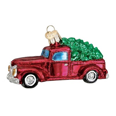 Old World Christmas 2.25 In Old Truck With Tree Pick-Up Trusty Tree Ornaments