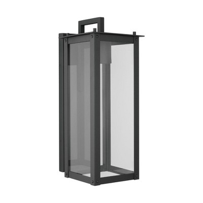Hunt 7W Dimmable Black Solar Sconce with Clear Glass
