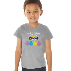 Easter Hanging With My Peeps Kids T Shirt for Toddlers, Athletic Heather - 1 of 4