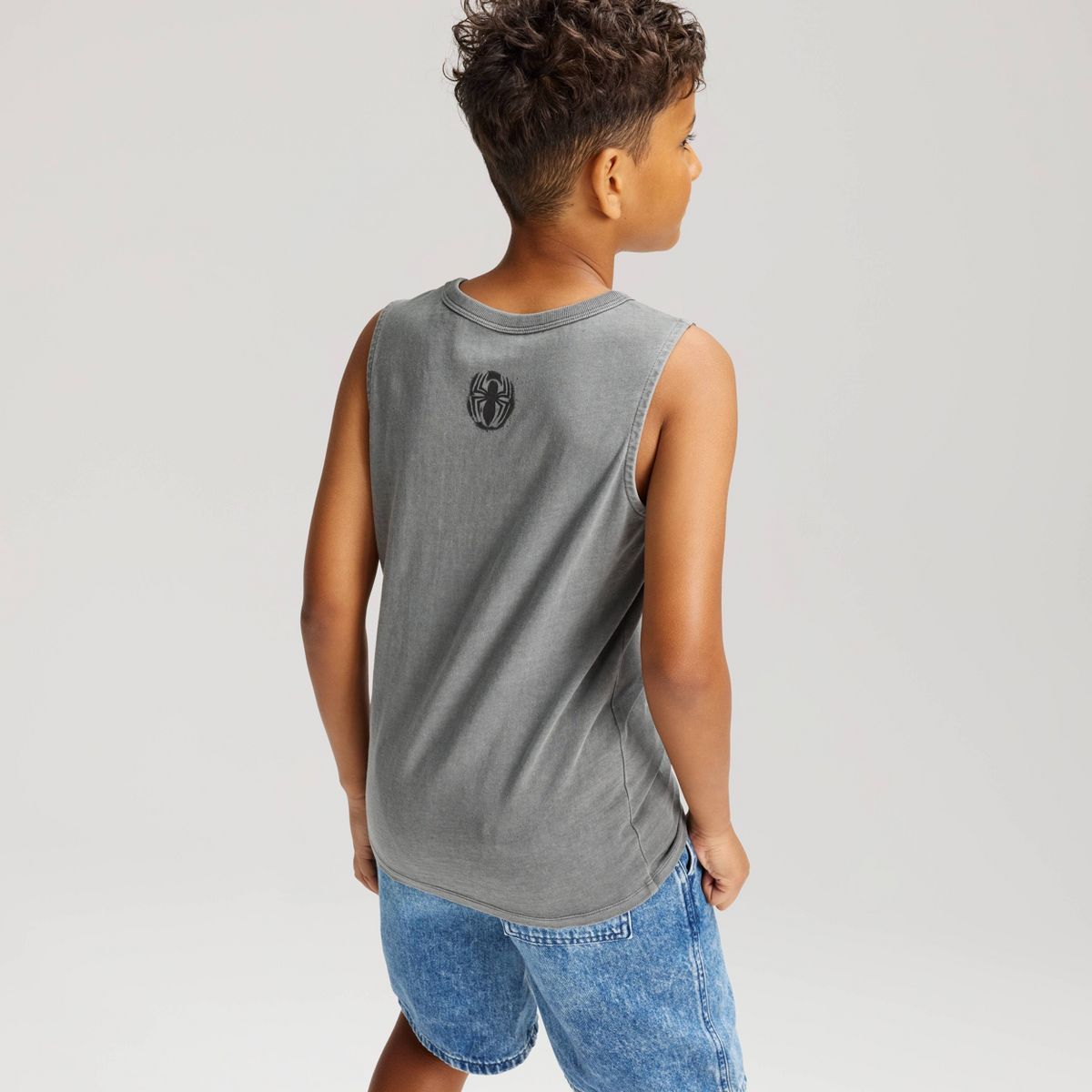 Boys' Short Sleeve Spider-Man & Hulk Graphic Tank Top - Cat & Jack™ Light Gray - thumbnail 3