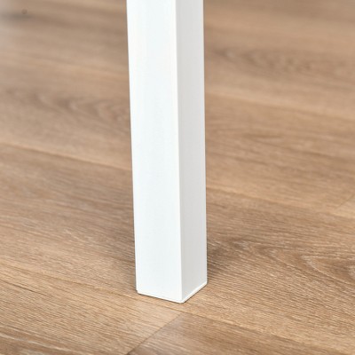 Rustic White and Medium Wood 3-Piece Bar Table Set with Steel Legs