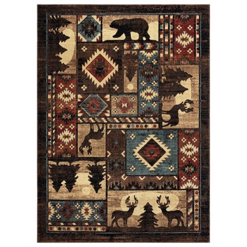 Home Dynamix Buffalo Bear Lodge Area Rug, Brown/red, 7'10