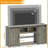 TackView 70" Farmhouse TV Stands for 80" TVs, Rustic Wooden Entertainment Center with Adjustable Shelves & Sliding Barn Door - 3 of 4