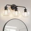 DORESshop 23 in. 3-Light Black Vanity Light with Globe Glass Shades for Bathroom, Mirror, Powder Room - 4 of 4