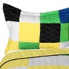 Slickblue Full/Queen, Patchwork Quilt Set, Vermicelli Quilted, Reversible, TC Fabric, Geometric Design, 3PC - 3 of 4