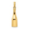 Black Bow Jewelry 14k Yellow Gold 3D Enameled Champagne Bottle Pendant, 7mm - 3 of 4