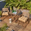 ARTPLANT Outdoor Dinning Seat Pads Cushions with Tie 19"x19"x4",Square Wicker Outdoor Tufted Chair Cushion,Set of 2 - 2 of 4