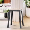 LeisureMod Tresse Stackable Dining Stool – Mid-Century Modern Square Backless Wicker-Top Seat Indoor Outdoor Use for Kitchen, Patio, Garden Set of 2 - 2 of 4