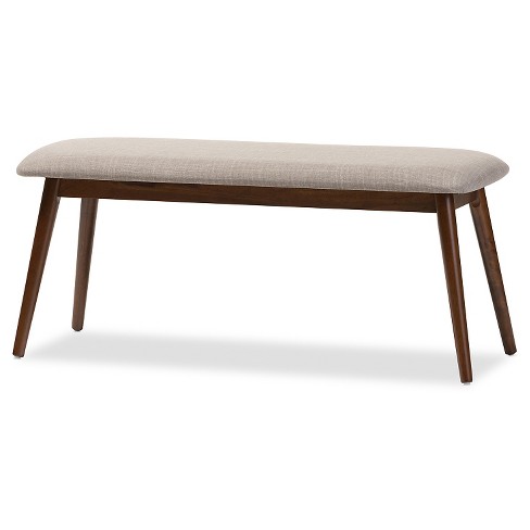 Flora Mid century Modern Light Gray Fabric Oak Medium Brown