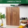 Acacia Wood Cutting Board for Kitchen, 20"x15"x1.38" Large Wooden Chopping Board with Deep Juice Groove and Side Handle - 4 of 4