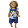Doll Clothes Superstore Handmade Flower Short Set with Dot Trim – Fits 18" Dolls & Size 8 Girls - 3 of 4