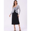 INSPIRE CHIC Women's Tie Front Ruffled Hem Floral Lace Sheer Crop Bolero Shrug - 4 of 4