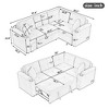 87.4" Pull-out Sleeper Sofa Bed, L-shape Sectional Sofa Couch Set with Wheels, USB Ports and Power Sockets-ModernLuxe - image 3 of 4