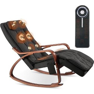 Massage Rocking Chair with Shiatsu Back  Neck Massager,Remote, Adjustable Footrest, Lumbar Pillow Ergonomic Recliner for Living Room Dark Brown - 1 of 4