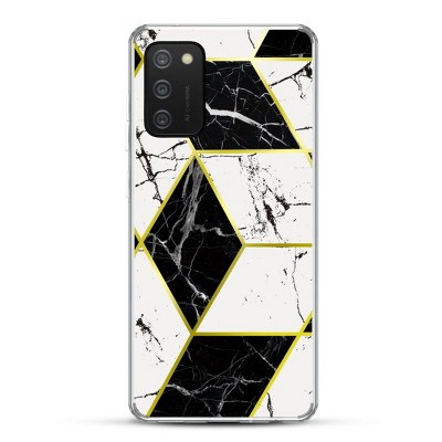 MyBat Fusion Protector Cover Case Compatible With Samsung Galaxy A02s - Electroplated Black Marbling