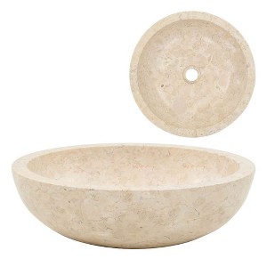 VidaXL Sink 15.7"x4.7" Marble Cream - 1 of 4