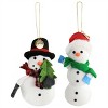 Gibson Holiday Plush Polar Bear and Snowman 4 Piece Ornament Set in White - 3 of 4