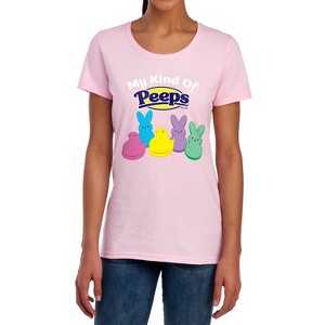 Easter My Kind Of Peeps Women's T-Shirt Pink - 1 of 4