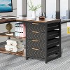 PAGED L-Shaped Computer Desk, Reversible Corner Office Desk with Drawers and Storage Shelves for Living Room - 3 of 4