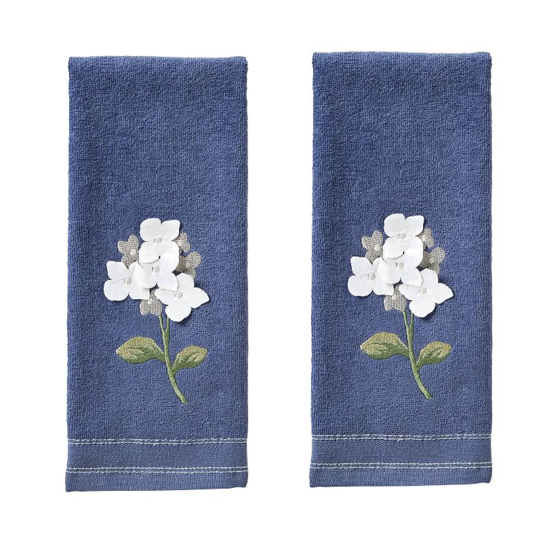 2pc Farm Hydrangea Hand Towel Set Blue - SKL Home, 1 of 5