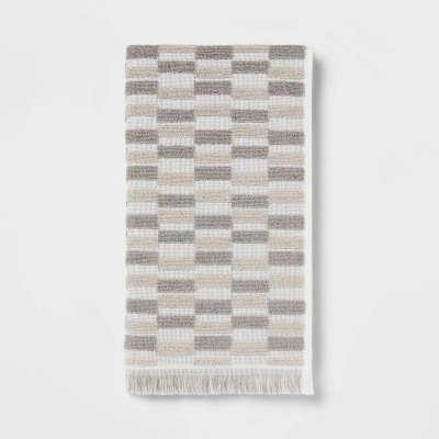 16"x27" Checkerboard Hand Towel Gray/White - Threshold™
