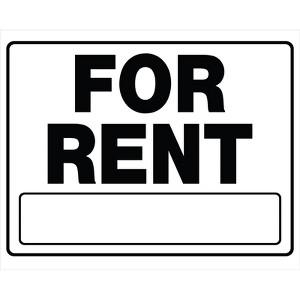Hillman English White For Rent Sign 20 in. H X 24 in. W - Case of 6 - 1 of 1