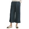 ECUPPER Womens Linen Cropped Pants Loose Casual Capri Cotton Wide Leg Plus Size Elastic Waist with Drawstring Trouses - 3 of 4