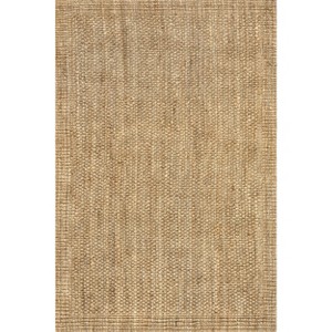 Nuloom Hanne Solid 8x10 Jute Indoor Area Rug for Dining Room Rug Neutral Rug Living Room Rug, Natural - 1 of 4