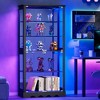 Fredees 71" Glass Display Cabinet with RGB Sensor Light, 5-Tier Curio Cabinet with Lockable Storage and Removable Shelves - 4 of 4