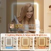 Vanity Desk with Lights, Large Makeup Vanity with Mirror and Chair, Hair Dryer Rack, 3 Lighting Modes Brightness Adjustable Dressing Table - 2 of 4