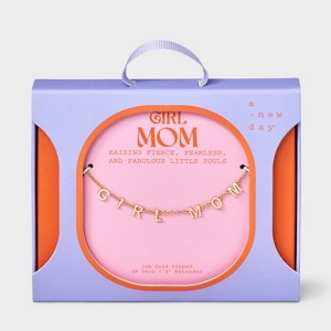 14K Gold Dipped "Girl Mom" Station Necklace - A New Day™ Gold - 1 of 4