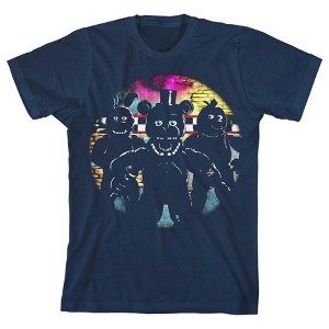 Five Nights at Freddy's Animatronic Silhouettes Boy's Navy T-shirt - 1 of 3