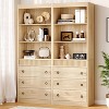 Clearance, Bookshelf with Drawers, Fluted 6-Tier Bookcase & Storage Cabinet, Open Shelf, Modern Waved Design for Living Room/Office - 3 of 4