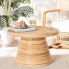 bali & pari Bella Natural Rattan and Mahogany Wood Coffee Table Natural: 17.7" High, No Assembly Required - 2 of 4