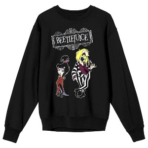 Beetlejuice Animated Lydia Crew Neck Long Sleeve Women's Black Sweatshirt - 1 of 3