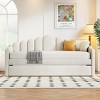 Modern Velvet Daybed with Two USB Charging Ports, Pull-out Bed, and Integrated Storage for Small Spaces-Maison Boucle - 2 of 4