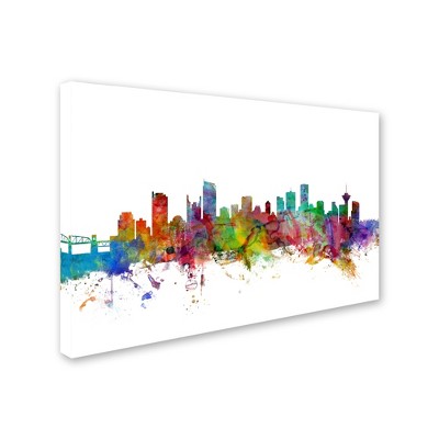 Trademark Fine Art -Michael Tompsett 'Vancouver Canada Skyline' Canvas Art