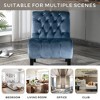 Velvet Armless Accent Chair with Button Tufted Upholstery, Foam Cushion and Solid Wood Legs for Living Room - 4 of 4