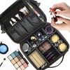 Fosmon Professional Makeup Organizer, Travel Makeup Bag with Compartments and Adjustable Dividers, Waterproof Makeup Train Case for Cosmetics - Black - 2 of 4