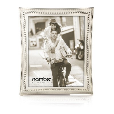 Nambe Beaded Picture Frame, Measures at 8" x 10" , Made with Silver Plate and Glass